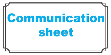 Communication sheet